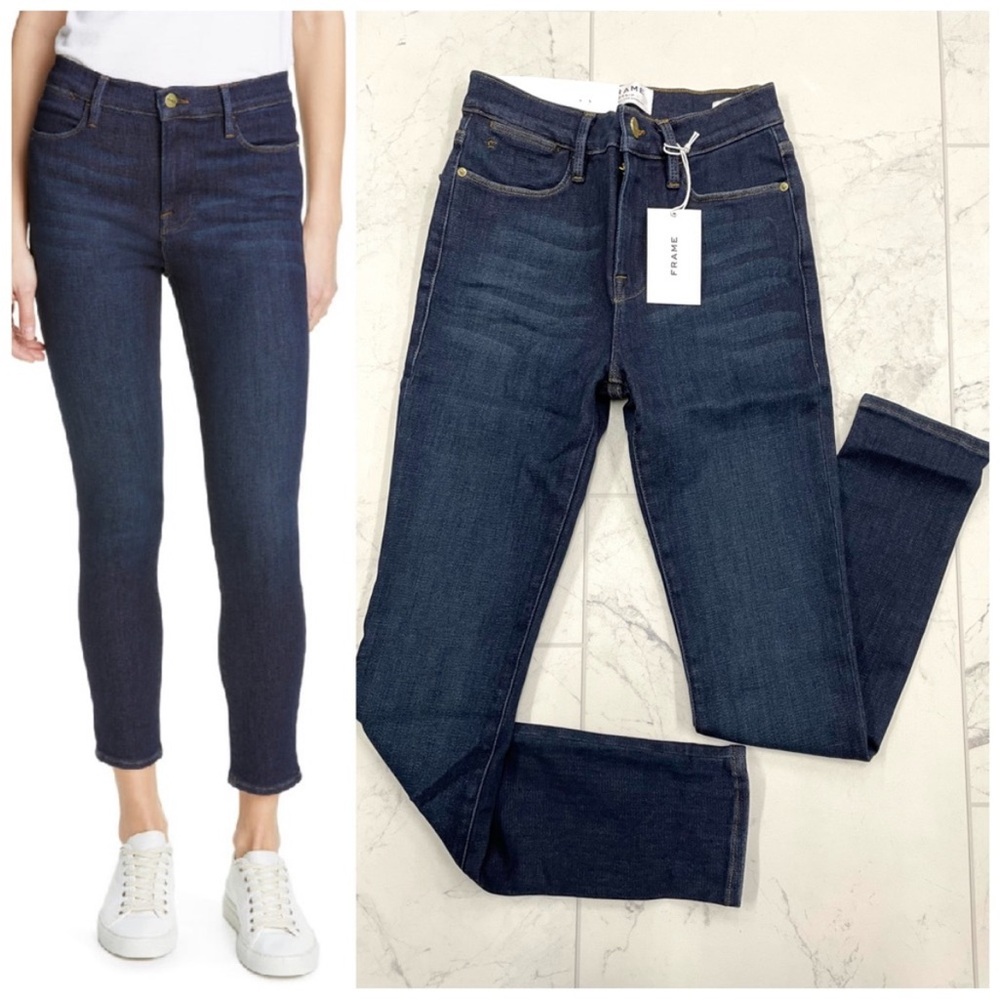 NWT Frame Denim Le High Skinny Crop Jeans in Samira Size 25